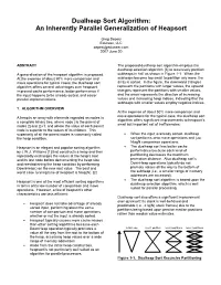 Dualheap Sort Algorithm: an Inherently Parallel Generalization of Heapsort