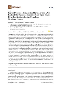 Implicit Geomodelling of the Merensky and UG2 Reefs of the Bushveld Complex from Open-Source Data: Implications for the Complex’S Structural History