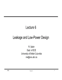 Lecture 6 Leakage and Low-Power Design
