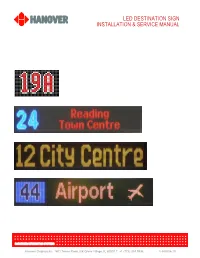 LED Destination Display Installation and Operation