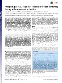 Phospholipase A2 Regulates Eicosanoid Class Switching During Inflammasome Activation