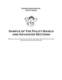 Sample of the Policy Basics and Advanced Sections