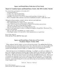 Square and Round Dance Federation of Nova Scotia Report to Canadian