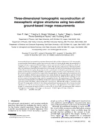 Three-Dimensional Tomographic Reconstruction of Mesospheric Airglow Structures Using Two-Station Ground-Based Image Measurements