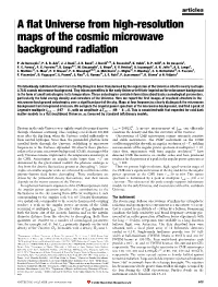 A ¯At Universe from High-Resolution Maps of the Cosmic Microwave Background Radiation