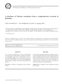 A Database of Triassic Conodonts from a Comprehensive Revision of Literature