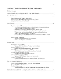 Appendix I. Habitat Restoration Technical Team Report