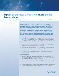 Impact of the New Generation of X86 on the Server Market