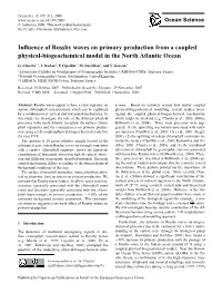 Influence of Rossby Waves on Primary Production from a Coupled Physical