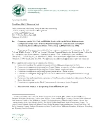 November 20, 2008 First Class Mail / Electronic Mail Public Comments