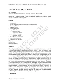 Thermal Pollution in Water - Lorin R