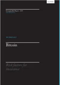 Bitcoin | Emerging Risk Report | June 2015