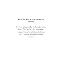 Introduction to Representation Theory