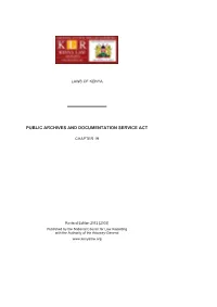 Public Archives and Documentation Service Act
