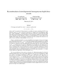 Reconstruction of Non-Degenerate Homogeneous Depth Three Circuits