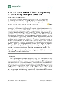 A Student Primer on How to Thrive in Engineering Education During and Beyond COVID-19