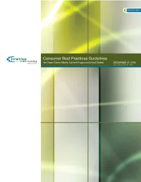 Consumer Best Practices Guidelines