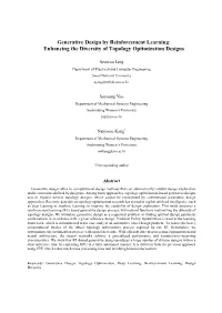 Generative Design by Reinforcement Learning: Enhancing the Diversity of Topology Optimization Designs
