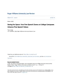 How Free Speech Zones on College Campuses Advance Free Speech Values