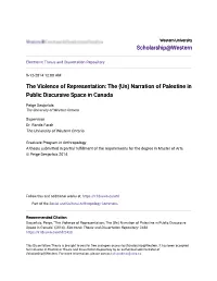 Narration of Palestine in Public Discursive Space in Canada