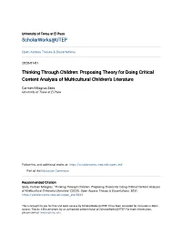 Proposing Theory for Doing Critical Content Analysis of Multicultural Children's Literature