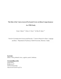 The Role of the Ventro-Lateral Prefrontal Cortex in Idiom Comprehension