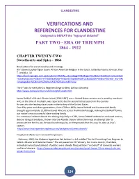 VERIFICATIONS and REFERENCES for CLANDESTINE Designed to DEFEAT the "Legacy of Disbelief"