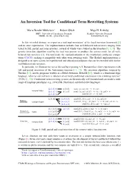 An Inversion Tool for Conditional Term Rewriting Systems