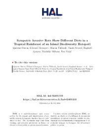 Sympatric Invasive Rats Show Different Diets in a Tropical