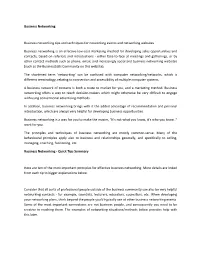 Business Networking Business Networking Tips and Techniques For