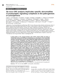 De Novo CNV Analysis Implicates Specific Abnormalities of Postsynaptic Signalling Complexes in the Pathogenesis of Schizophrenia