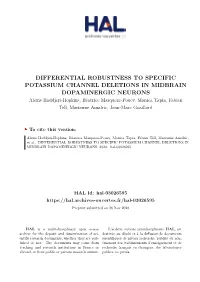 Differential Robustness to Specific Potassium Channel