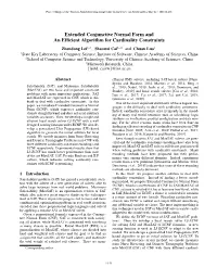 Extended Conjunctive Normal Form and an Efficient Algorithm For