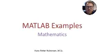 MATLAB Examples Mathematics