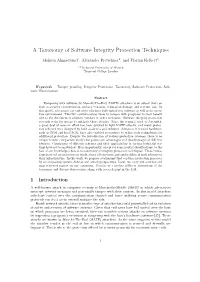 A Taxonomy of Software Integrity Protection Techniques