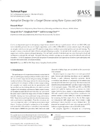 Autopilot Design for a Target Drone Using Rate Gyros and GPS