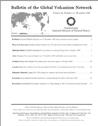 Bul Le Tin of the Global Vol Can Ism Net Work