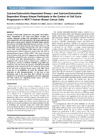 Calcium/Calmodulin-Dependent Kinase I And
