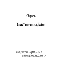 Chapter 6. Laser: Theory and Applications