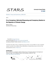Motivated Reasoning and Conspiracy Ideation in the Rejection of Climate Change