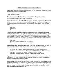 Proposition 14 Implementation on a Hart Voting System