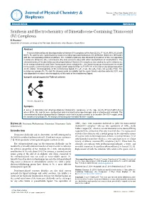 Synthesis and Electrochemistry of Dimetallocene-Containing Titanocenyl (IV) Complexes E