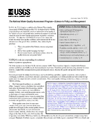 The National Water-Quality Assessment Program—Science to Policy and Management