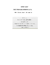 18Mca42c .Net Programming (C#)