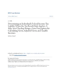 Determining an Individual's Federal