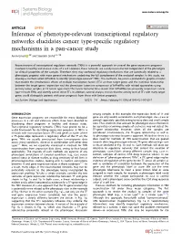 Inference of Phenotype-Relevant Transcriptional Regulatory Networks Elucidates Cancer Type-Specific Regulatory Mechanisms In