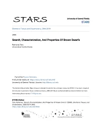 Search, Characterization, and Properties of Brown Dwarfs