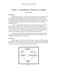 Chapter 3 – Design Patterns: Model-View- Controller
