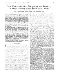 Error Characterization, Mitigation, and Recovery in Flash Memory Based Solid-State Drives