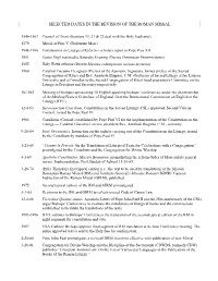 Selected Dates in the Revision of the Roman Missal